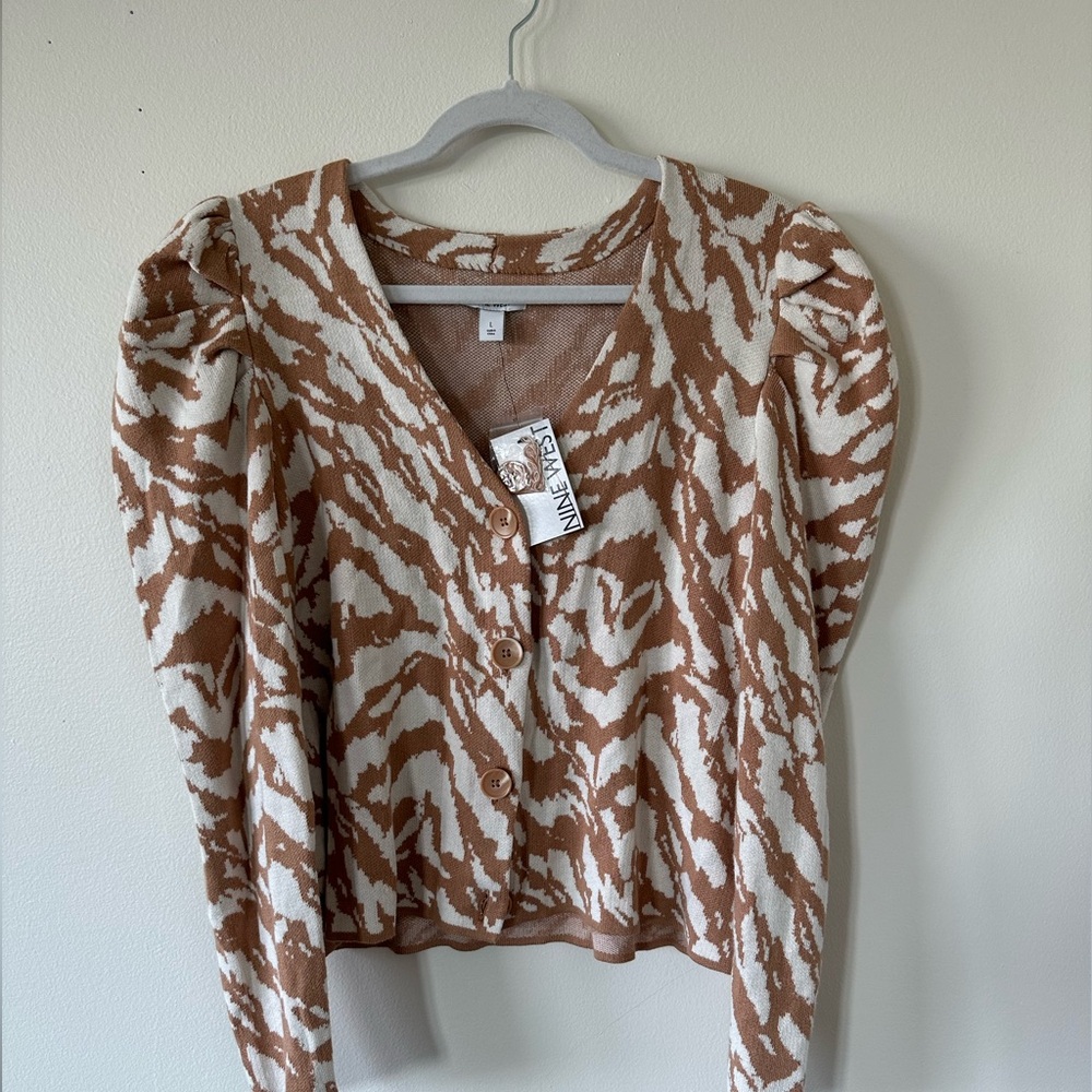 NWT Nine West Puff Sleeve Cardigan